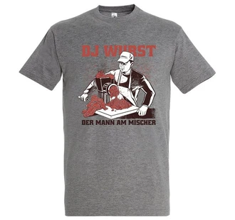 Youth Designz T-Shirt Fleischer DJ Wurst Hellgrau/Dunkelrot/Dunkelgrau/Braun/Rot/Grau Youth Designz T-Shirt Fleischer DJ Wurst Hellgrau/Dunkelrot/Dunkelgrau/Braun/Rot/Grau