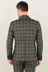 Next Baukastensakko Karierter Anzug mit Besatz: Skinny Fit Sakko 