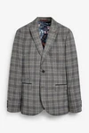 Next Baukastensakko Karierter Anzug mit Besatz: Skinny Fit Sakko 