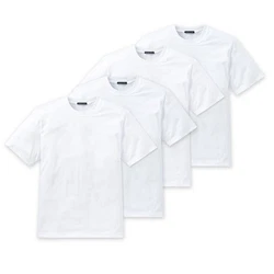 Schiesser T-Shirt Essentials Rundhals-Ausschnitt Dunkelblau/Weiß