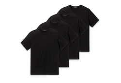 Schiesser T-Shirt Essentials Rundhals-Ausschnitt Schwarz/Dunkelblau/Dunkelgrau