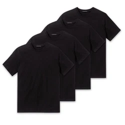 Schiesser T-Shirt Essentials Rundhals-Ausschnitt Schwarz/Dunkelblau/Dunkelgrau