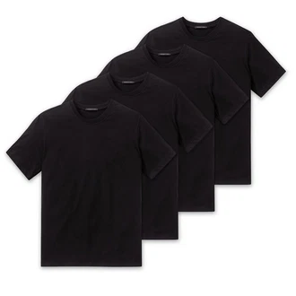 Schiesser T-Shirt Essentials Rundhals-Ausschnitt Schwarz/Dunkelblau/Dunkelgrau