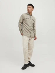 JACK & JONES Hemd 'Sheridan' Khaki/Braun/Beige