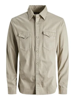 JACK & JONES Hemd 'Sheridan' Khaki/Braun/Beige