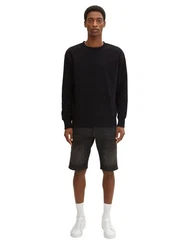 TOM TAILOR Jeansshorts JOSH Schwarz/Dunkelgrau