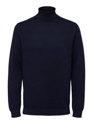 SELECTED HOMME Strickpullover SLHBERG ROLL NECK dunkelblau