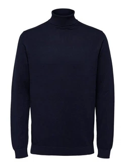 SELECTED HOMME Strickpullover SLHBERG ROLL NECK dunkelblau
