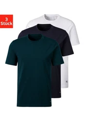 H.I.S Unterziehshirt mit Rundhals (3er-Pack) Türkis/Grün/Dunkelgrün/Dunkelblau