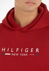 Tommy Hilfiger Hoodie Hilfiger New York Hoody mit Kängurutasche rot