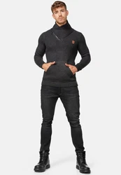 Indicode Pullover Dane Schwarz/Dunkelgrau/Braun