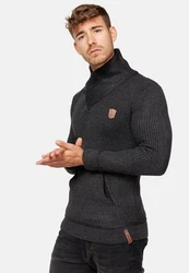 Indicode Pullover Dane Schwarz/Dunkelgrau/Braun