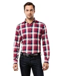 Vincenzo Boretti Businesshemd tailliert Rot/Dunkelrot/Rosa