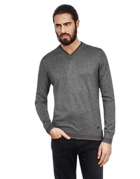 V-Ausschnitt-Pullover tailliert V Neck