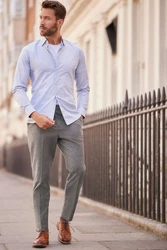 Next Stoffhose Elegante Hose-Relaxed-Tapered-Fit Dunkelgrau/Hellgrau/Grau