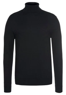Jack & Jones Sweatshirt JJEEMIL KNIT ROLL NECK NOOS Schwarz/Dunkelblau Jack & Jones Sweatshirt JJEEMIL KNIT ROLL NECK NOOS Schwarz/Dunkelblau