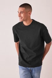 Next T-Shirt aus schwerem Stoff Schwarz/Dunkelgrau