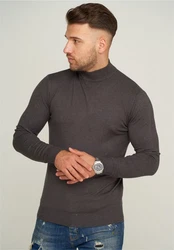 behype Strickpullover MKBONI Dunkelgrau/Grau/Khaki
