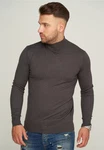 behype Strickpullover MKBONI Dunkelgrau/Grau/Khaki
