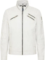 CARLO COLUCCI Lederjacke Joker Creme/Beige/Khaki/Weiß