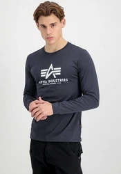 Alpha Industries Shirt BASIC T - LS Hellblau/Dunkelblau