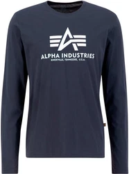 Alpha Industries Shirt BASIC T - LS Hellblau/Dunkelblau