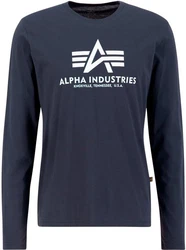 Alpha Industries Shirt BASIC T - LS Hellblau/Dunkelblau