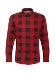 Jack & Jones Langarmhemd Hemd Slim Fit JJEGINGHAM (5977) Rot/Dunkelrot