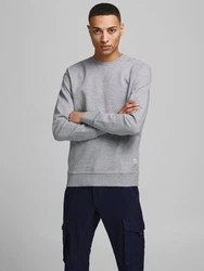 JACK & JONES Sweatshirt 'Basic' Grau/Hellgrau/Dunkelgrau