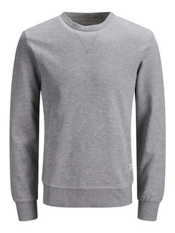 JACK & JONES Sweatshirt 'Basic' Grau/Hellgrau/Dunkelgrau JACK & JONES Sweatshirt 'Basic' Grau/Hellgrau/Dunkelgrau