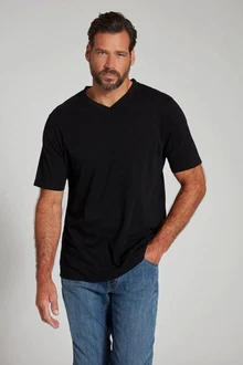 JP1880 T-Shirt Basic V-Ausschnitt Schwarz