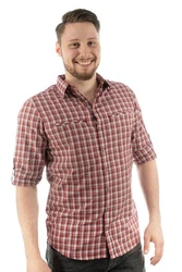 Tom Collins Langarmhemd Ekasy Dunkelrot/Rot/Braun