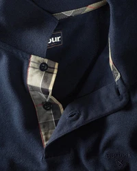 Barbour Langarm-Poloshirt Sports Dunkelblau/Blau