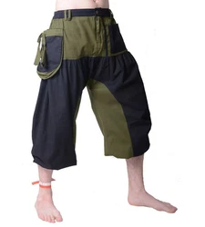 KUNST UND MAGIE Yogahose Kurze Hose Dreiviertelhose Dunkelgrün/Khaki/Grün