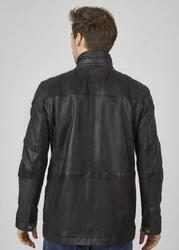 bugatti Lederjacke BUANDIAMO Grau/Dunkelgrün/Dunkelgrau