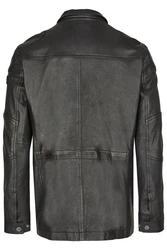 bugatti Lederjacke BUANDIAMO Grau/Dunkelgrün/Dunkelgrau