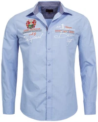 Frchtl Langarmhemd Slim-Fit blau
