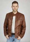 bugatti Lederjacke BUALBERTO Braun/Dunkelbraun