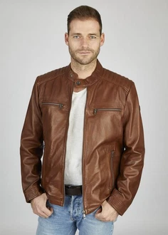 bugatti Lederjacke BUALBERTO Braun/Dunkelbraun