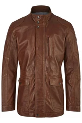 bugatti Lederjacke BUANDIAMO Braun/Dunkelbraun/Beige