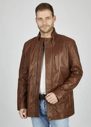 bugatti Lederjacke BUANDIAMO Braun/Dunkelbraun/Beige