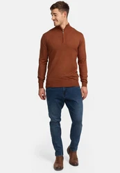 Indicode Strickpullover Frankie Braun/Rot/Orange/Dunkelrot