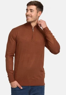 Indicode Strickpullover Frankie Braun/Rot/Orange/Dunkelrot