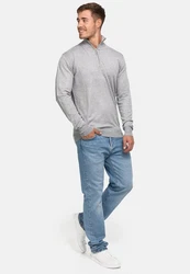 Indicode Strickpullover Frankie Grau/Hellgrau