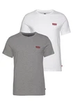 LEVI'S T-Shirt '2 Pack Crewneck Graphic' Hm White/Mid Tone Grey Heather