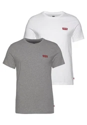 LEVI'S T-Shirt '2 Pack Crewneck Graphic' Hm White/Mid Tone Grey Heather