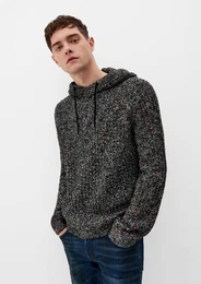 Strickpullover Strick-Hoodie in melierter Optik
