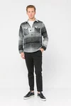 Ron Tomson Langarmhemd Schwarz/Creme/Grau/Braun