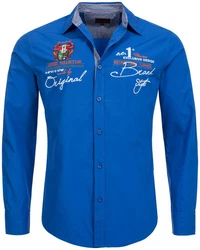 Frchtl Langarmhemd Slim-Fit dunkelblau