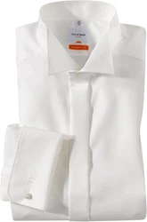 OLYMP Smokinghemd Luxor modern fit Creme/Weiß